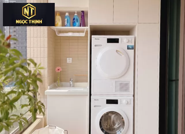 TỦ MÁY GIẶT KẾ HỢP TỦ TIỆN LỢI GỌN GÀNG ĐA NĂNG MẪU 21